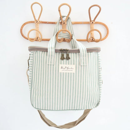Bags Garden bolso de mano Nevera impermeable Bags Garden cuadrada Rayas Verde Mint Bags Garden