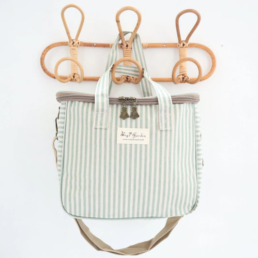 Bags Garden bolso de mano Nevera impermeable Bags Garden cuadrada Rayas Verde Mint Bags Garden