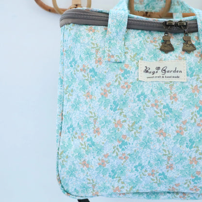 bolsa térmica cuadrada impermeable diseño flores