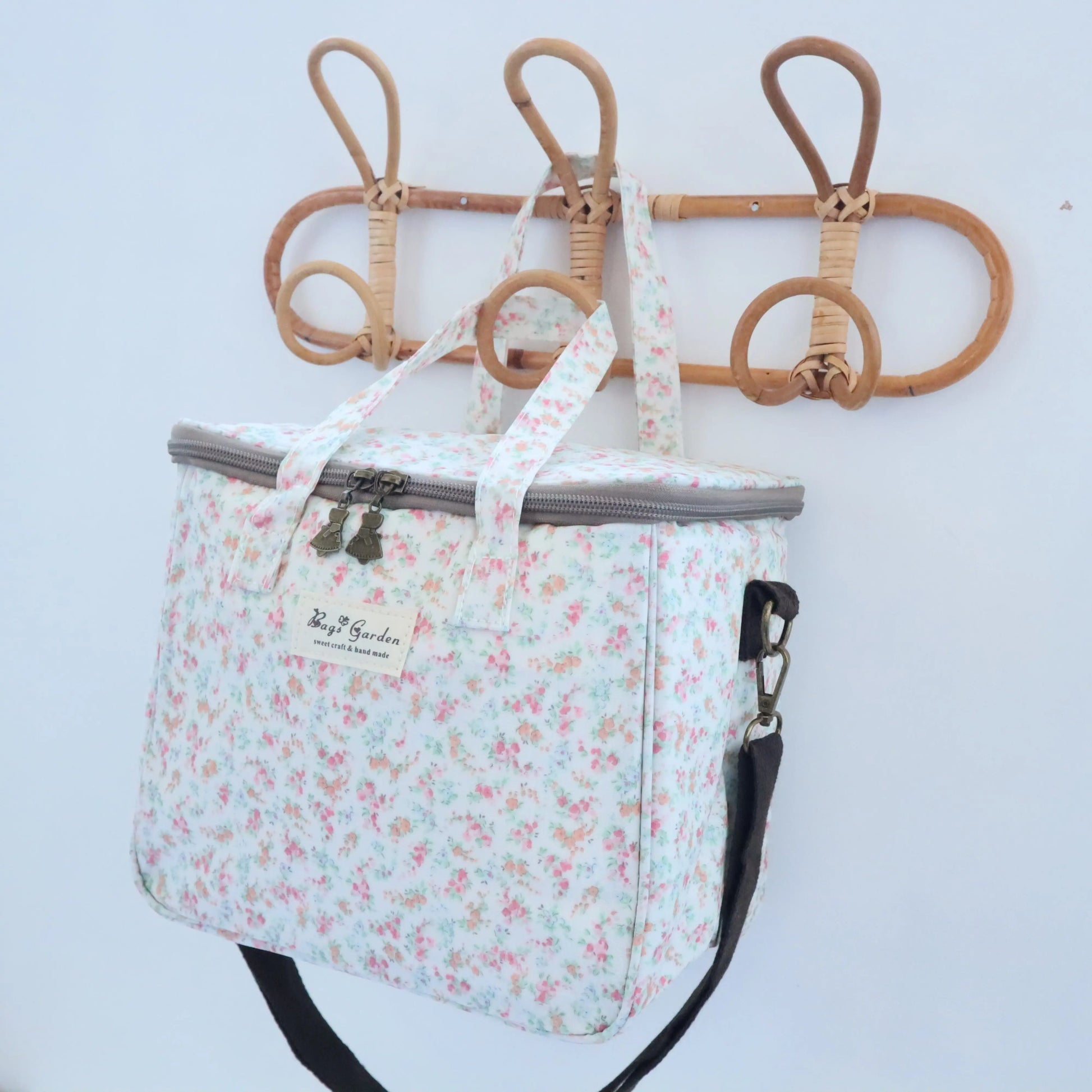 Bags Garden bolso de mano Nevera impermeable cuadrada Bags Garden – Diseño Flores Nata Bags Garden
