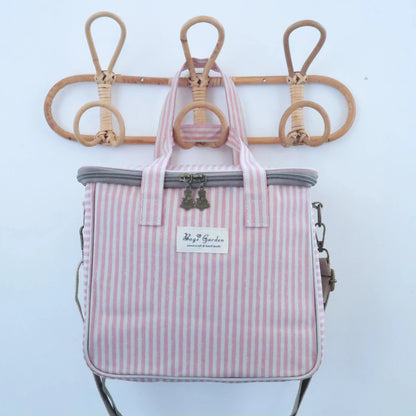 Neverita waterproof cuadrada Rayas Rosa Bags Garden