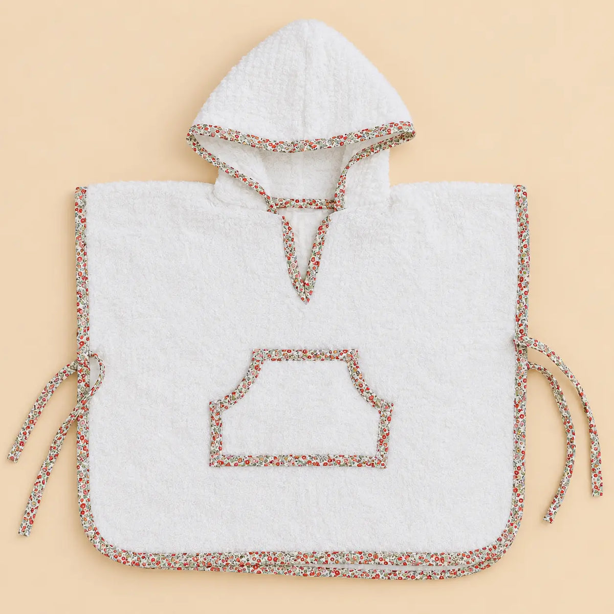 Poncho gofre crudo Londres rojo | BAPUM