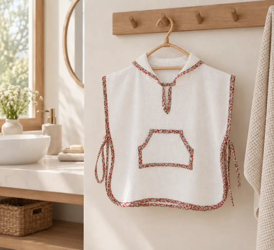 Poncho gofre crudo Londres rosa | BAPUM