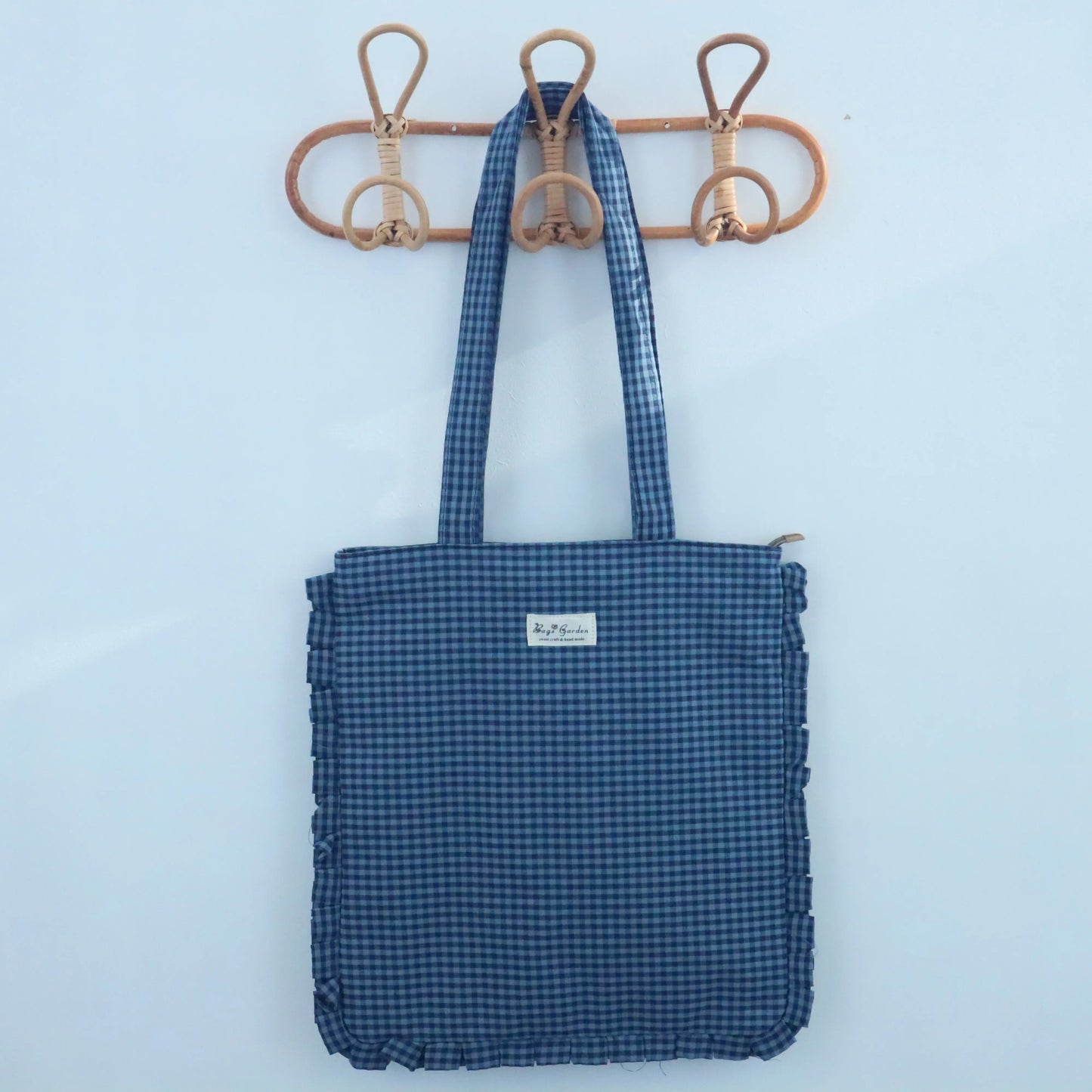 Tote bag de algodon Vichy Bicolor Marino Bags Garden