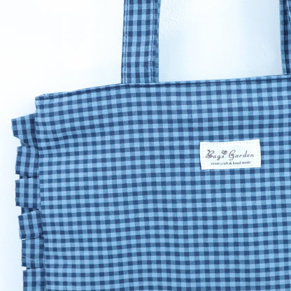 Tote bag de algodon Vichy Bicolor Marino Bags Garden