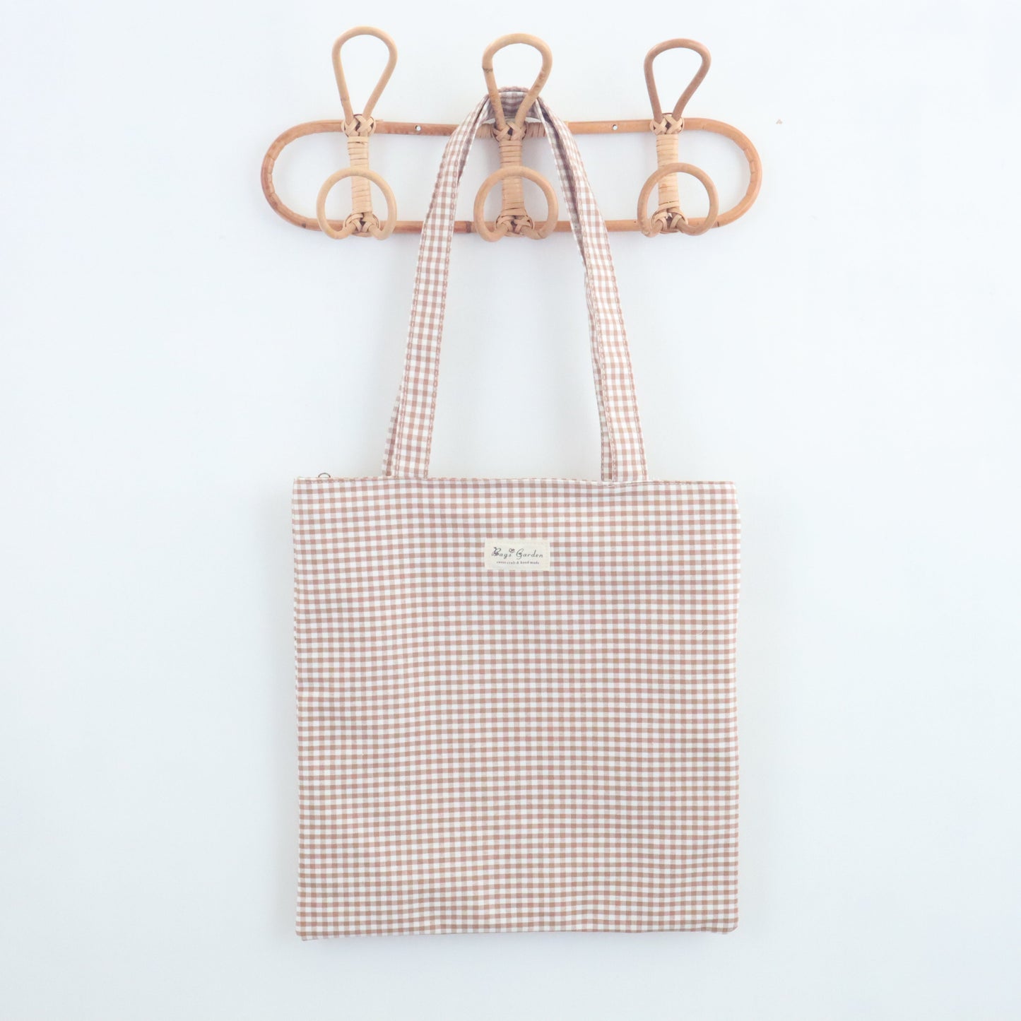 Bags Garden tote bag Tote bag de algodon Vichy Toffee Bags Garden Bags Garden