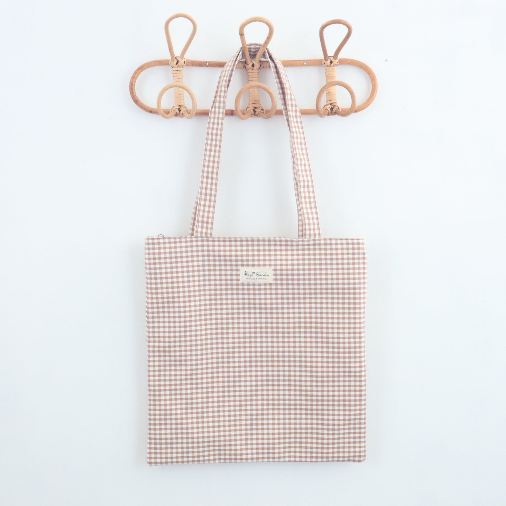 Bags Garden tote bag Tote bag de algodon Vichy Toffee Bags Garden Bags Garden