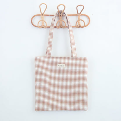 Bags Garden tote bag Tote bag de algodon Vichy Toffee Bags Garden Bags Garden