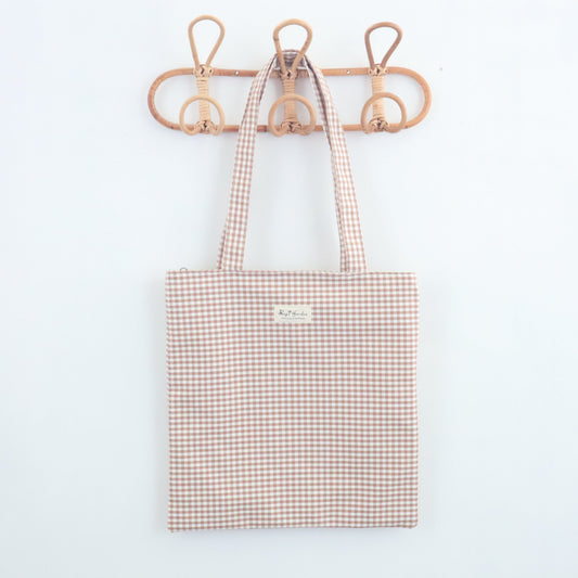 Bags Garden tote bag Tote bag de algodon Vichy Toffee Bags Garden Bags Garden