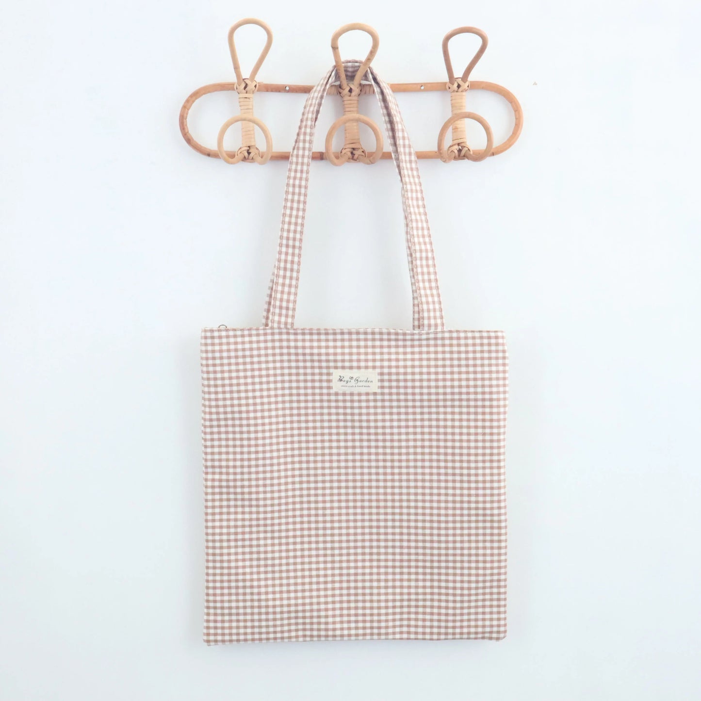 Bags Garden tote bag Tote bag de algodon Vichy Toffee Bags Garden Bags Garden