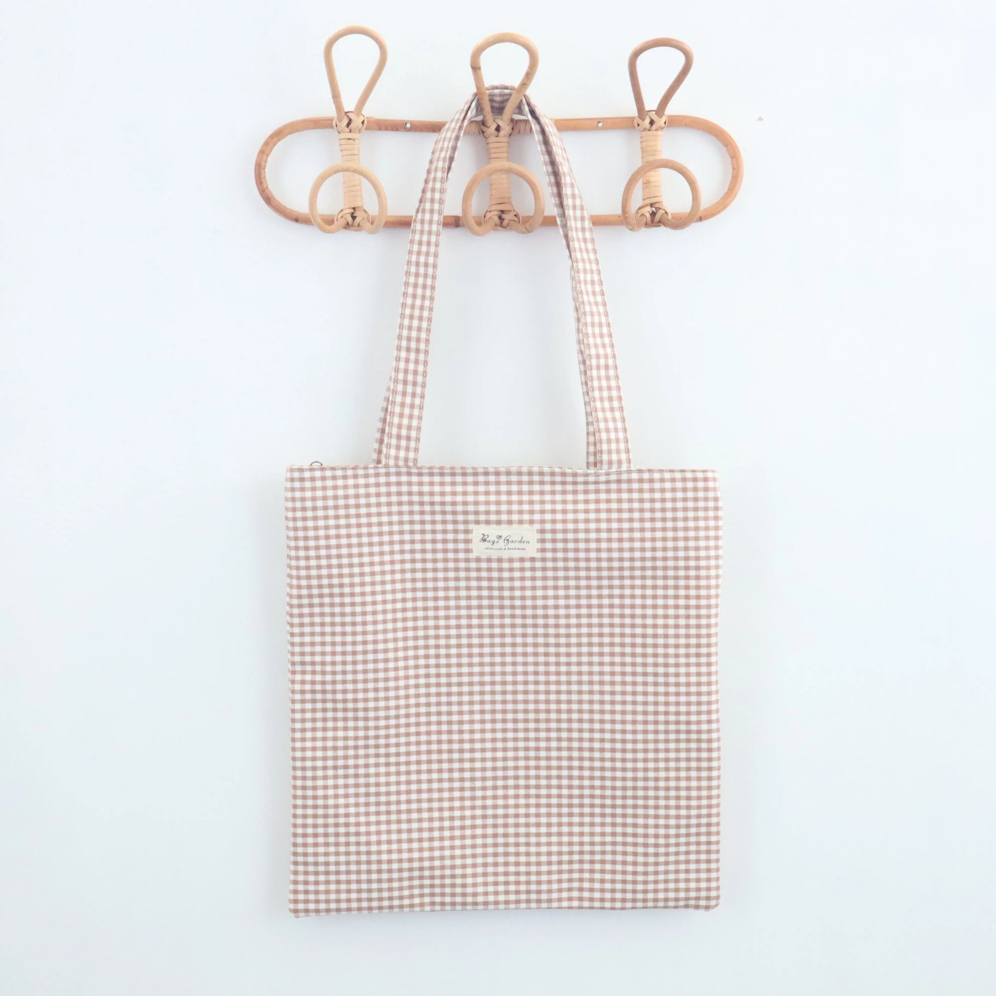 Bags Garden tote bag Tote bag de algodon Vichy Toffee Bags Garden Bags Garden