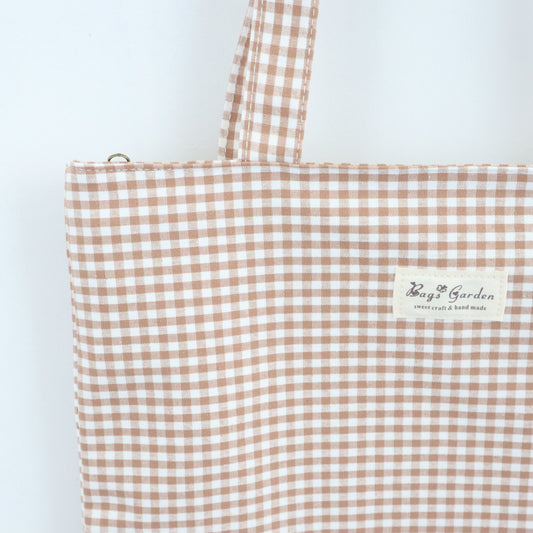 Bags Garden tote bag Tote bag de algodon Vichy Toffee Bags Garden Bags Garden