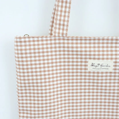 Bags Garden tote bag Tote bag de algodon Vichy Toffee Bags Garden Bags Garden