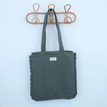 Tote bag de algodon Vichy bicolor Caza Bags Garden
