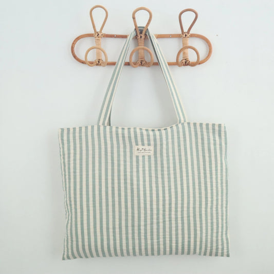 Bags Garden tote bag Tote bag shopper de algodon Rayas Seercucker Mint Bags Garden Bags Garden