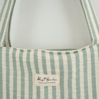 Bags Garden tote bag Tote bag shopper de algodon Rayas Seercucker Mint Bags Garden Bags Garden