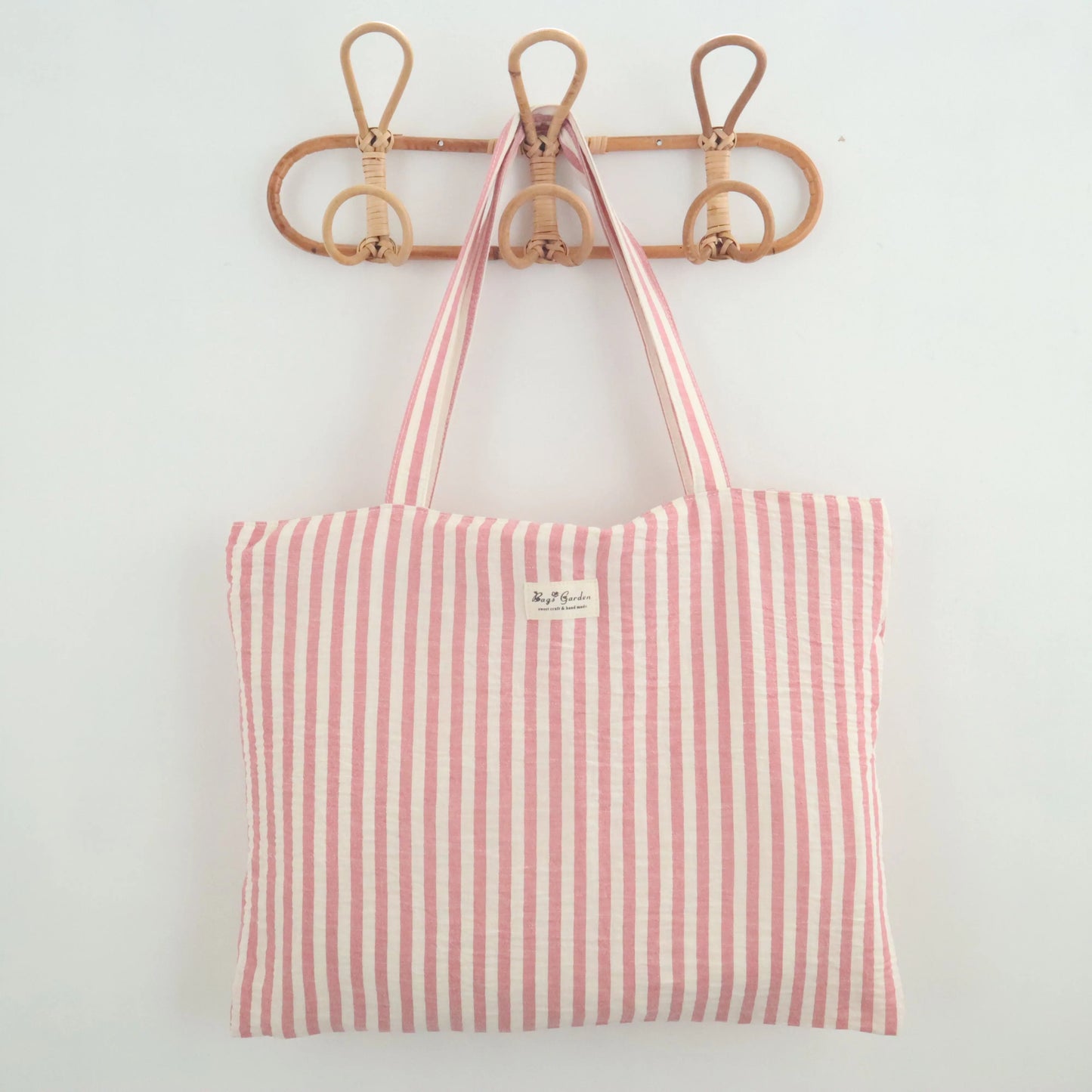 Bags Garden tote bag Tote bag shopper de algodon Rayas Seercucker Rosa Bags Garden Bags Garden