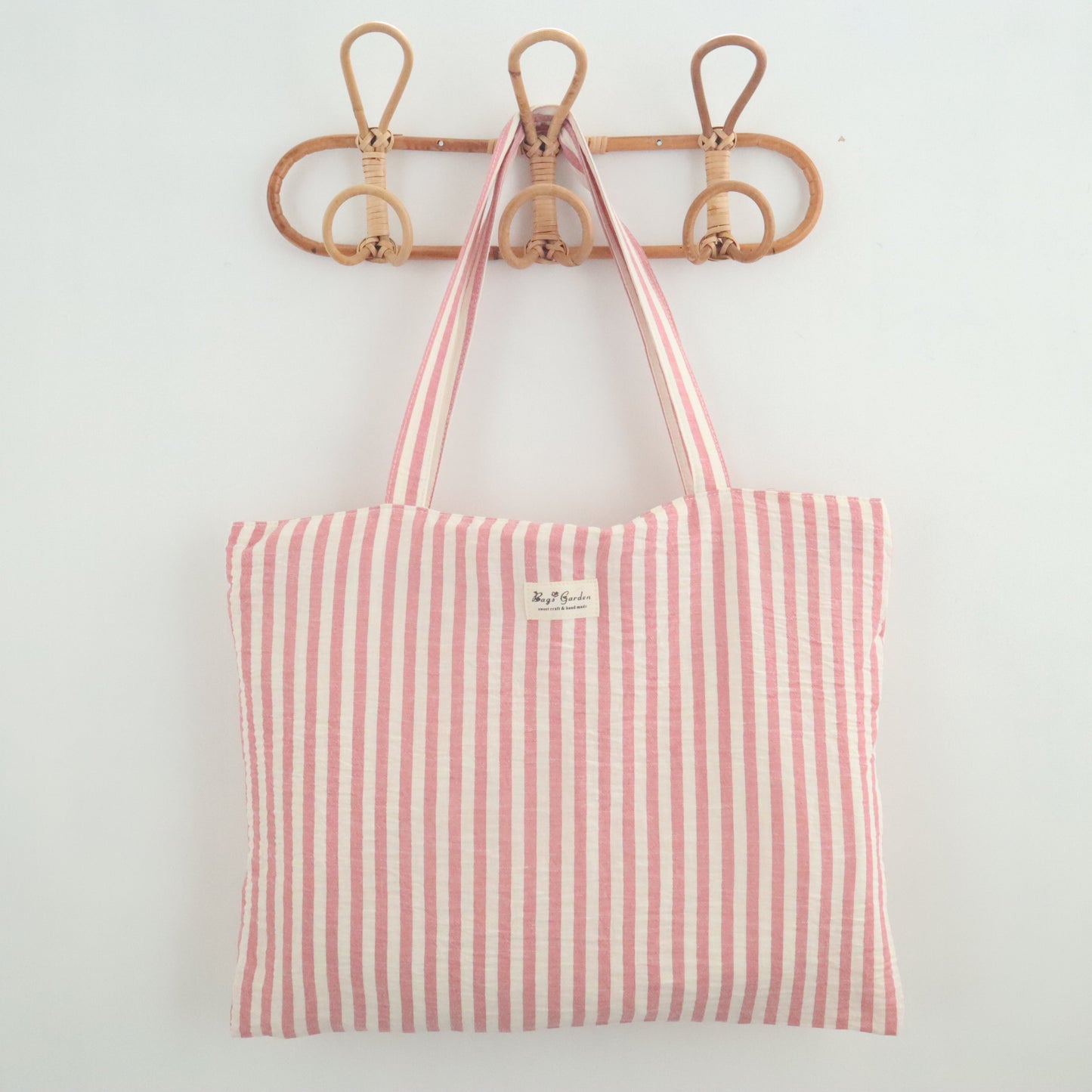 Bags Garden tote bag Tote bag shopper de algodon Rayas Seercucker Rosa Bags Garden Bags Garden