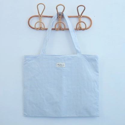 Tote bag shopper de algodon Vichy Celeste Bags Garden
