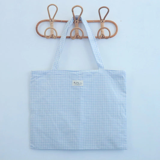 Tote bag shopper de algodon Vichy Celeste Bags Garden