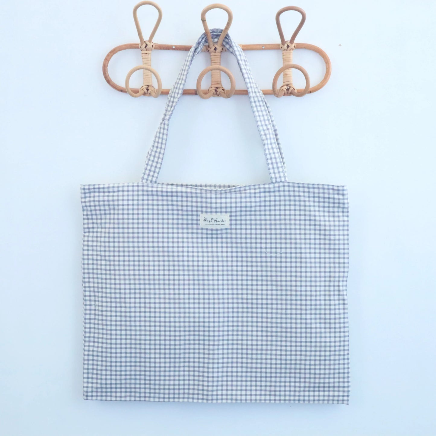 Tote bag shopper de algodon Vichy Denim Bags Garden