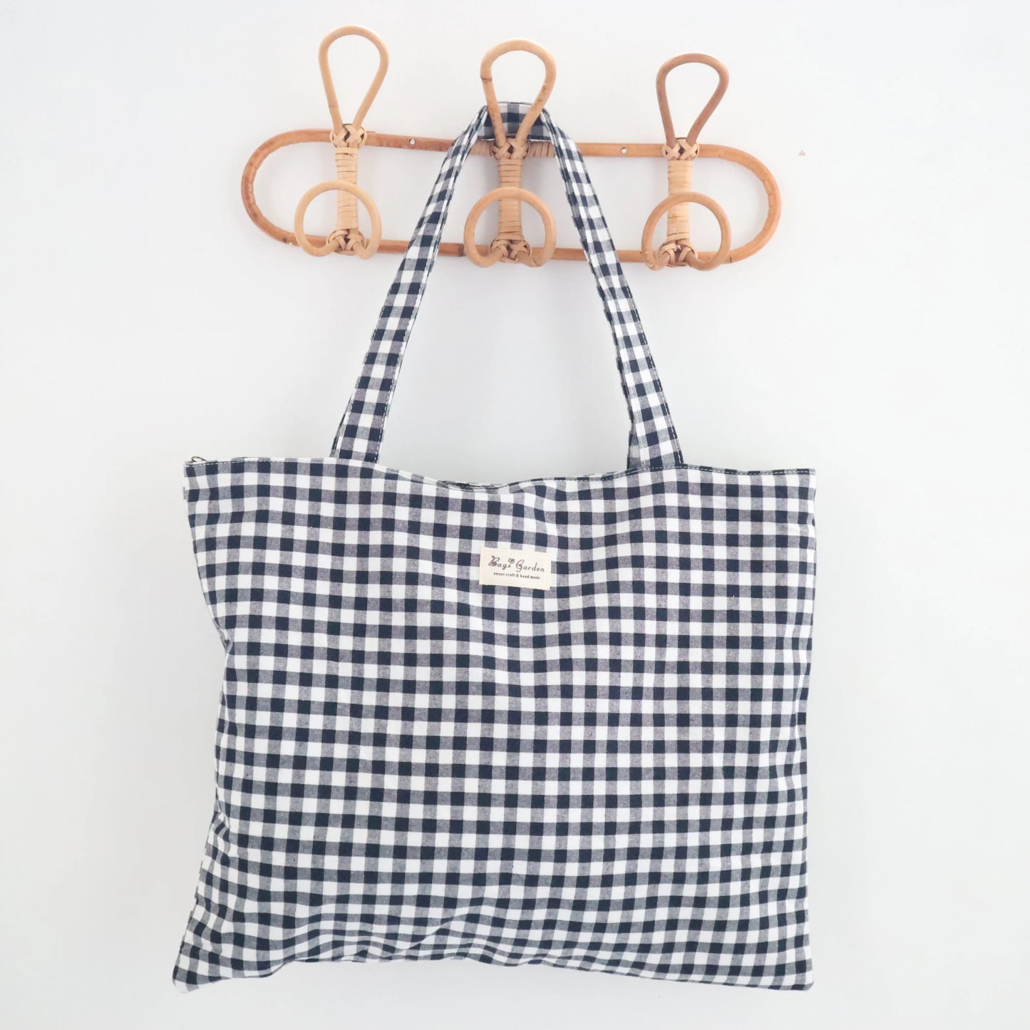 Bags Garden tote bag Tote bag shopper de algodon Vichy Negro Bags Garden Bags Garden
