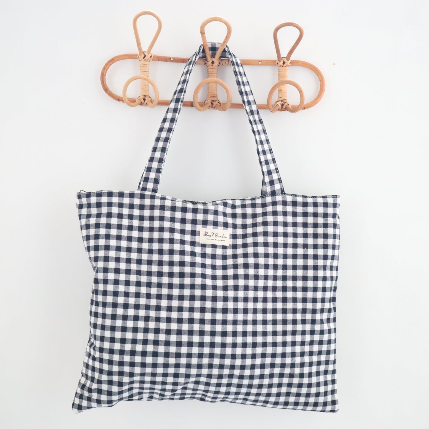 Bags Garden tote bag Tote bag shopper de algodon Vichy Negro Bags Garden Bags Garden