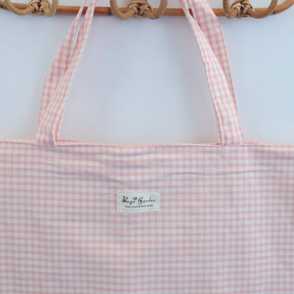 Tote bag shopper de algodon Vichy Salmón Bags Garden