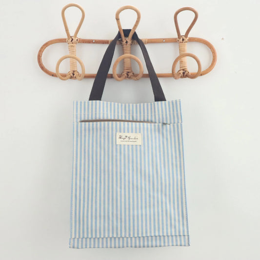 Bags Garden bolso de mano Tote de mano mediana impermeable Raya Azul Bags Garden Bags Garden