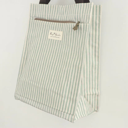 Bags Garden bolso de mano Tote de mano mediana impermeable Raya Mint Bags Garden Bags Garden