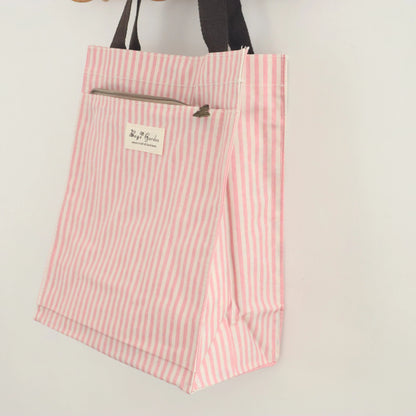 Bags Garden bolso de mano Tote de mano mediana impermeable Raya Rosa Bags Garden Bags Garden