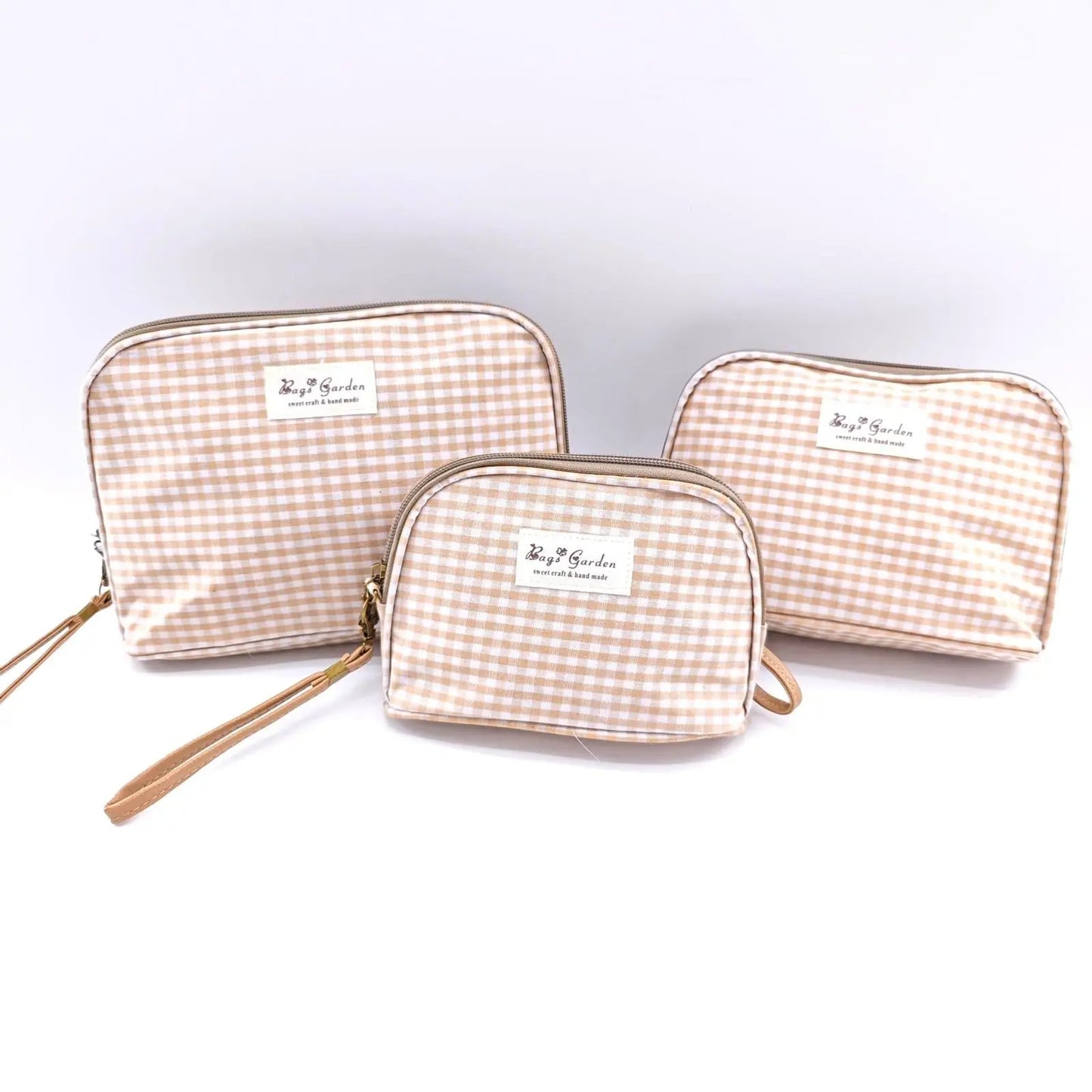 Trío de neceseres waterproof Vichy Topo Bags Garden